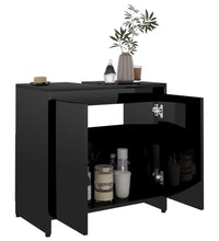 Badezimmerschrank Hochglanz-Schwarz 60x33x61 cm Holzwerkstoff