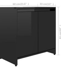 Badezimmerschrank Hochglanz-Schwarz 60x33x61 cm Holzwerkstoff