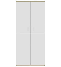 Schuhschrank Weiß & Sonoma-Eiche 80x39x178 cm Holzwerkstoff