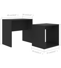 Couchtisch-Set Schwarz 48x30x45 cm Holzwerkstoff