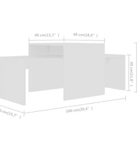 Couchtisch-Set Weiß 100x48x40 cm Holzwerkstoff