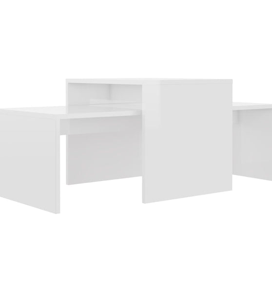 Couchtisch-Set Hochglanz-Weiß 100x48x40 cm Holzwerkstoff