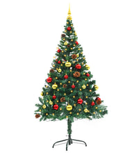 Künstlicher Weihnachtsbaum mit Beleuchtung & Kugeln Grün 150 cm