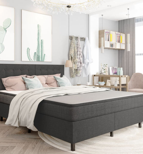 Boxspringbett Dunkelgrau Stoff 180x200 cm