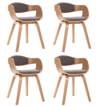 Esszimmerstühle 4 Stk. Bugholz und Taupe Stoff