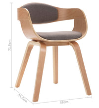 Esszimmerstühle 4 Stk. Bugholz und Taupe Stoff