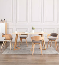 Esszimmerstühle 4 Stk. Bugholz und Taupe Stoff