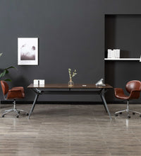 Drehbare Esszimmerstühle 2 Stk. Braun Kunstleder