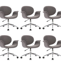 Drehbare Esszimmerstühle 6 Stk. Grau Stoff