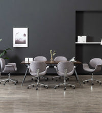 Drehbare Esszimmerstühle 6 Stk. Grau Stoff