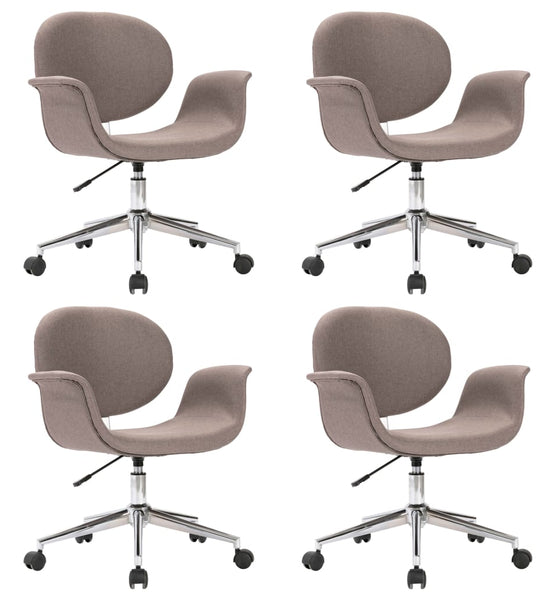 Drehbare Esszimmerstühle 4 Stk. Taupe Stoff