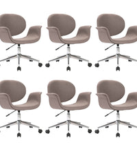 Drehbare Esszimmerstühle 6 Stk. Taupe Stoff