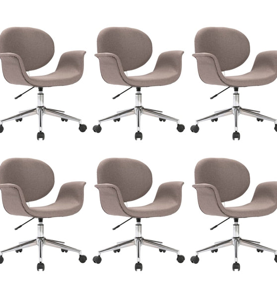 Drehbare Esszimmerstühle 6 Stk. Taupe Stoff