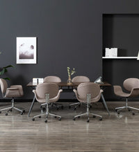 Drehbare Esszimmerstühle 6 Stk. Taupe Stoff