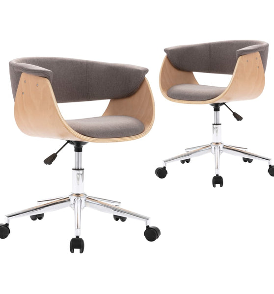 Esszimmerstühle 2 Stk. Drehbar Taupe Stoff