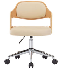 Drehbare Esszimmerstühle 4 Stk. Creme Bugholz und Kunstleder