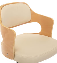 Drehbare Esszimmerstühle 4 Stk. Creme Bugholz und Kunstleder
