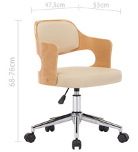 Drehbare Esszimmerstühle 4 Stk. Creme Bugholz und Kunstleder