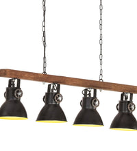 Deckenlampe Industriestil Schwarz E27 Mangoholz