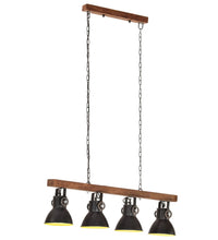 Deckenlampe Industriestil Schwarz E27 Mangoholz