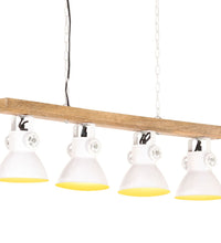 Deckenlampe Industriestil Weiß E27 Mangoholz