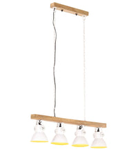 Deckenlampe Industriestil Weiß E27 Mangoholz