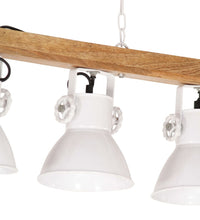 Deckenlampe Industriestil Weiß E27 Mangoholz