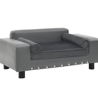 Hundesofa Grau 81x43x31 cm Plüsch und Kunstleder