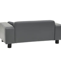 Hundesofa Grau 81x43x31 cm Plüsch und Kunstleder