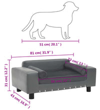 Hundesofa Grau 81x43x31 cm Plüsch und Kunstleder