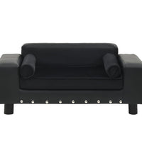 Hundesofa Schwarz 81x43x31 cm Plüsch und Kunstleder