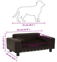 Hundesofa Braun 81x43x31 cm Plüsch und Kunstleder