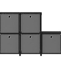 Würfelregal mit 5 Boxen Schwarz 103x30x72,5 cm Stoff
