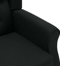 Massagesessel mit Hocker Schwarz Stoff