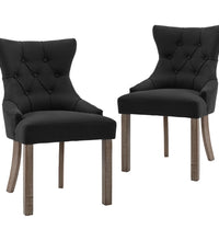 Esszimmerstühle 2 Stk. Schwarz Stoff