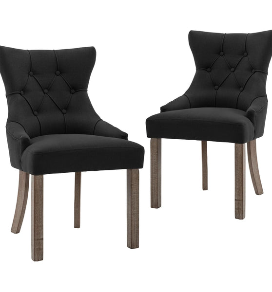 Esszimmerstühle 2 Stk. Schwarz Stoff