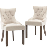 Esszimmerstühle 2 Stk. Beige Stoff