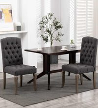 Esszimmerstühle 2 Stk. Grau Leinenoptik Stoff