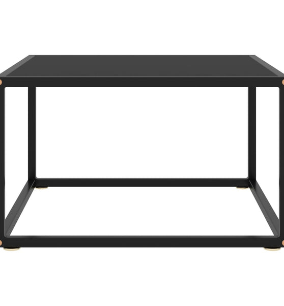 Couchtisch Schwarz mit Schwarzem Glas 60x60x35 cm