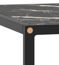 Couchtisch Schwarz mit Schwarzem Glas in Marmor-Optik 60x60x35