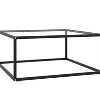 Couchtisch Schwarz mit Hartglas 80x80x35 cm