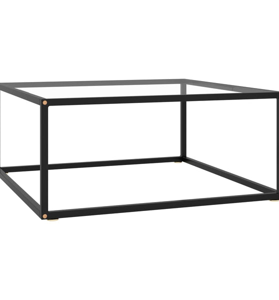 Couchtisch Schwarz mit Hartglas 80x80x35 cm