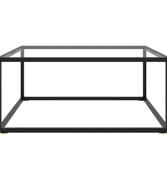 Couchtisch Schwarz mit Hartglas 80x80x35 cm