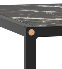 Couchtisch Schwarz mit Schwarzem Glas in Marmor-Optik 80x80x35