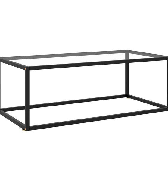 Couchtisch Schwarz mit Hartglas 100x50x35 cm