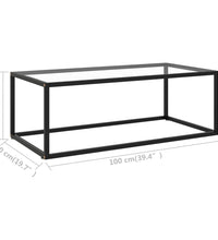 Couchtisch Schwarz mit Hartglas 100x50x35 cm