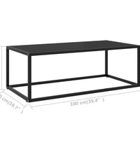 Couchtisch Schwarz mit Schwarzem Glas 100x50x35 cm