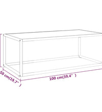 Couchtisch Schwarz mit Weißem Glas in Marmor-Optik 100x50x35 cm