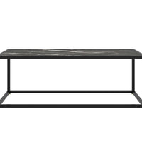 Couchtisch Schwarz mit Schwarzem Glas in Marmor-Optik 100x50x35