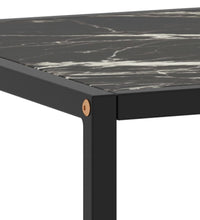 Couchtisch Schwarz mit Schwarzem Glas in Marmor-Optik 100x50x35